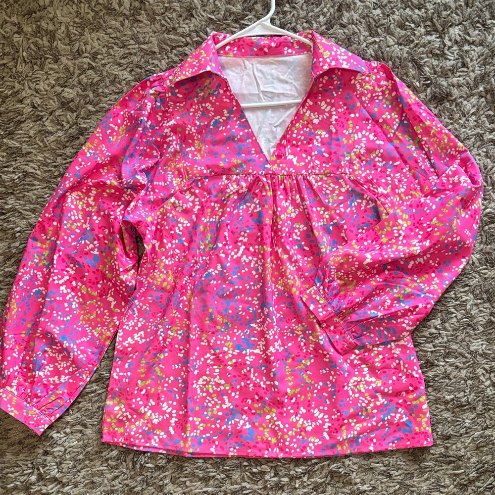 Vibrant Pink Women's Blouse - Picture 2 of 10